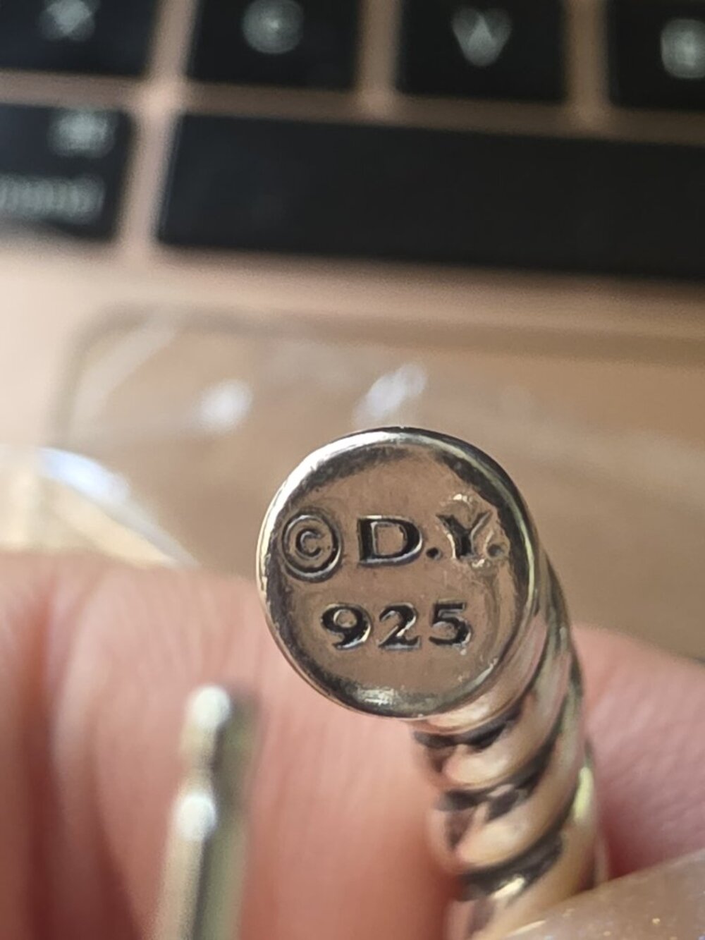 ​David Yurman Silver Cable Hoop Earrings 40mm - Picture 6 of 9
